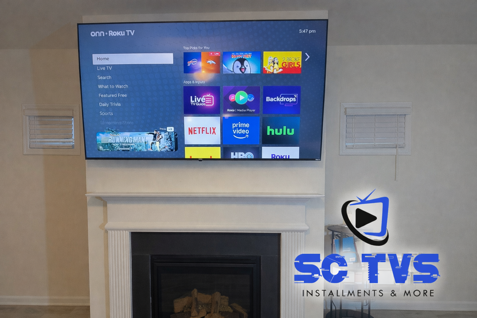 Fireplace Mount — Roku TV